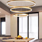 HDC 3 Light 3 Ring Gold Brushed Metal Led Chandelier Hanging Ceiling Lamp - Warm White