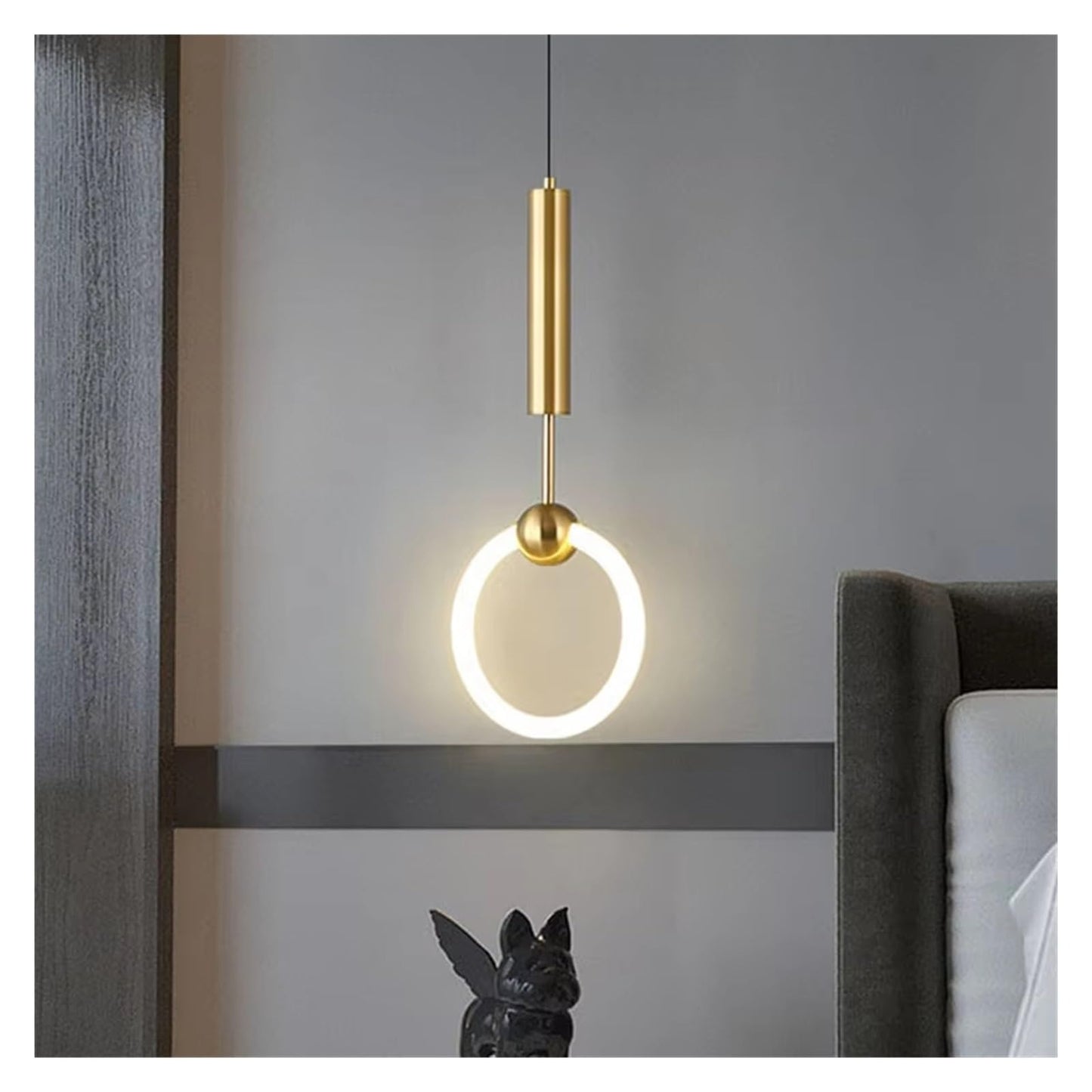 HDC 1 Light Nordic creative LED Pendant lamp Bedroom Bedside Art Hanging light Luxury lamp (Big)