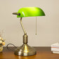 Hdc Retro Home Classic Green Bankers Table Lamp with Glass Shade and Brass Base