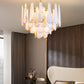 HDC 800mm Modern Teardrop White Shell Luxury Decorative Ceiling Chandelier Light