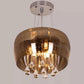 HDC 400mm Crystal Amber Glass Metal Led Chandelier Hanging Lamp - Warm White