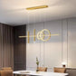HDC 1000mm Linear Gold Rings LED Pendant Light For Living Room