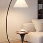 HDC Luxe Arc Shade Floor Lamp With Integrated Side Table For Living Room