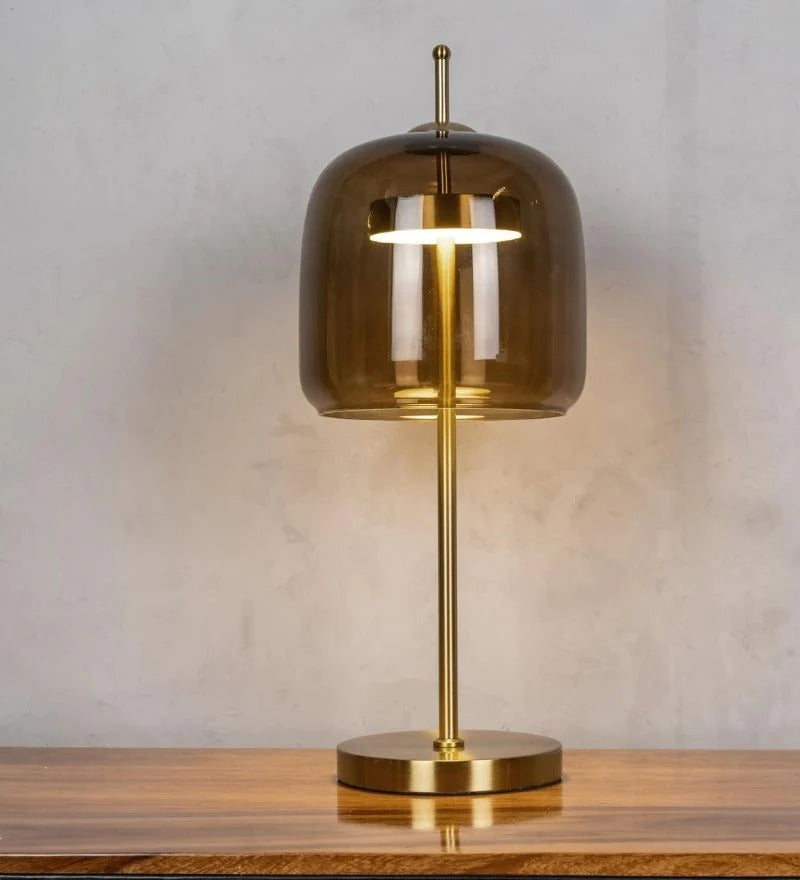 Hdc Nordic Amber Glass LED Table Lamps for beside bedroom