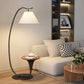 HDC Luxe Arc Shade Floor Lamp With Integrated Side Table For Living Room