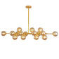 HDC Modern Luxe Smoke-Glass 16-Globe Linear Designer Chandelier