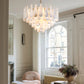 HDC 800mm Modern Teardrop White Shell Luxury Decorative Ceiling Chandelier Light