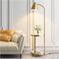 HDC Metal Marble Gold Living Room Dining Room Floor Lamp With Shelf