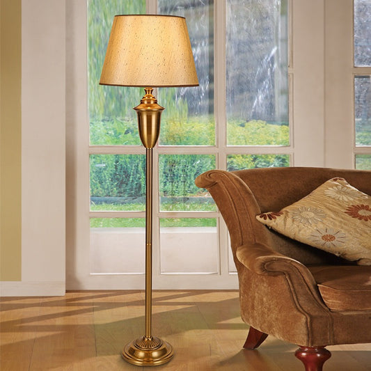 HDC Metal Frame With Beige Fabric Top Floor Standing Lamp Living Room Light For Home Lighting Standing Lamp