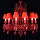HDC 12 Lights Tier Shade Design Imperial Ruby Crystal Chandelier For Living Room