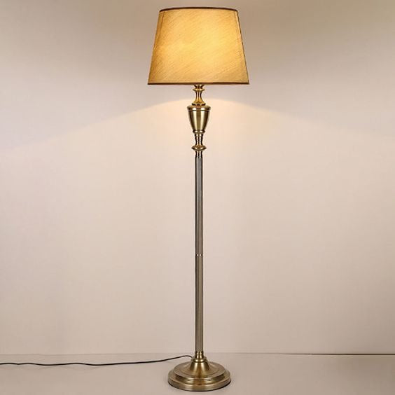 HDC Metal Frame With Beige Fabric Top Floor Standing Lamp Living Room Light For Home Lighting Standing Lamp