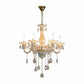 HDC 6 Lights Luminous Pearl Glass Italian Chandelier For Living Room