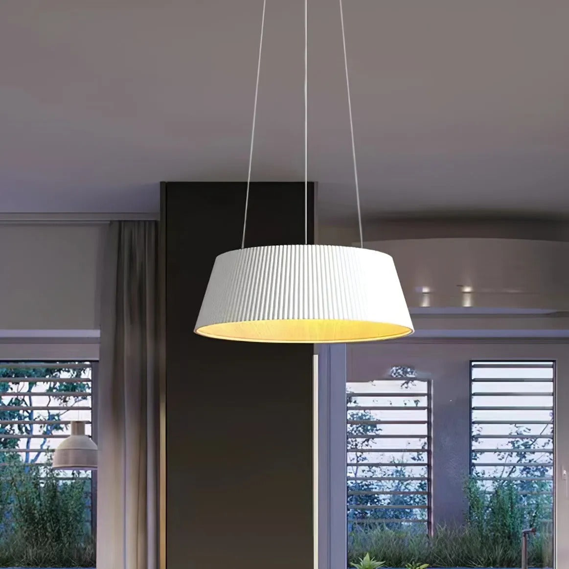 HDC Elegant White Drum Pendant Light for Living Room