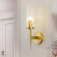HDC 1 Light Gold Clear Glass Long Wall Light- Warm White