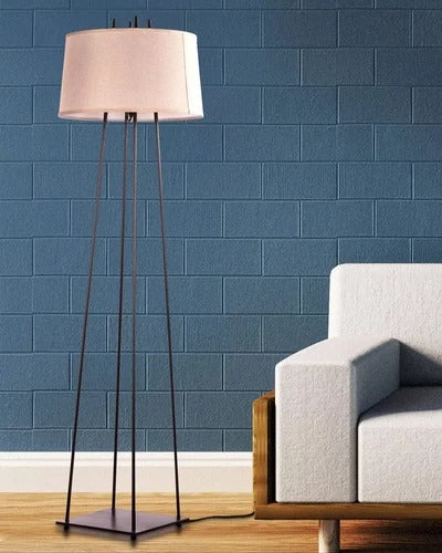 HDC Metal Frame With Beige Fabric Top Floor Standing Lamp Living Room Light For Home Lighting Standing Lamp - Gold