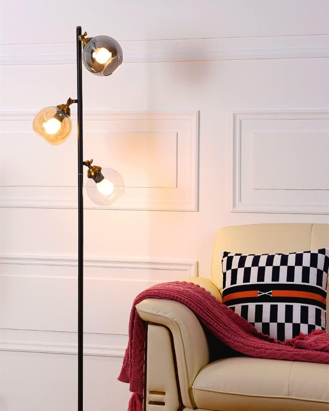 HDC Modern style industrial glass shade floor lamp for living room bedroom room corner