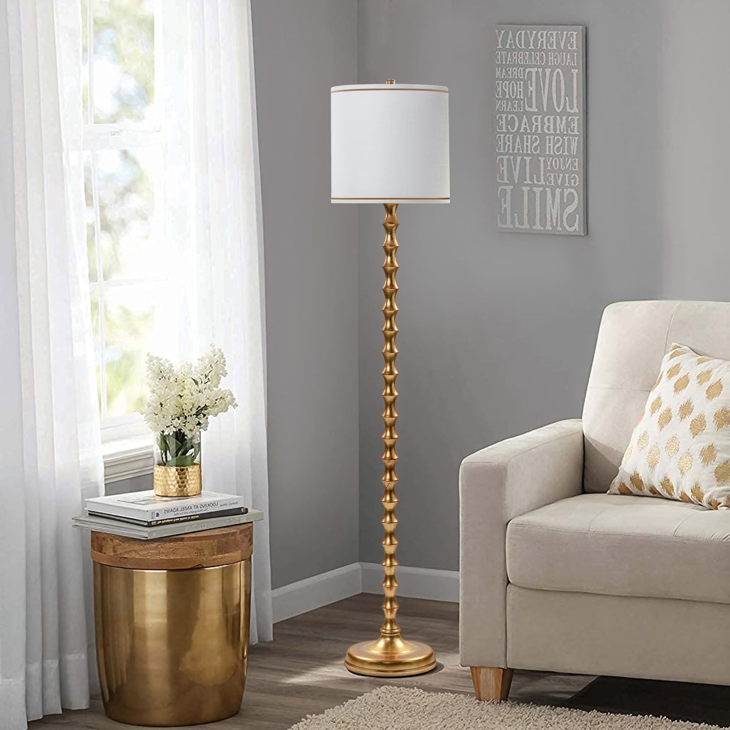 Hdc Golden Stacked Ball Floor Lamp For Living Room Bedroom