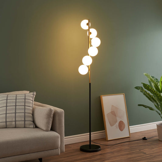 HDC Modern LED Living Room Decor Standing Lamps Nordic Bedroom Bedside Lights Fixtures Simple Glass Ball Floor Lamps