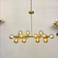 HDC Modern Luxe Smoke-Glass 16-Globe Linear Designer Chandelier