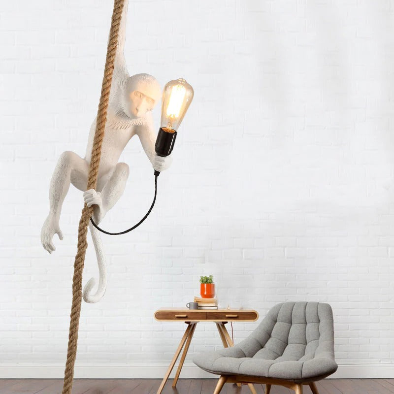 HDC Artistic Decorative Monkey Rope Pendant Light For Living Room