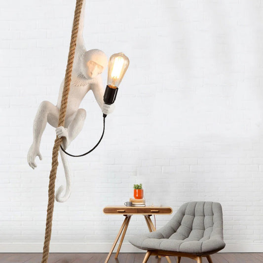 HDC Artistic Decorative Monkey Rope Pendant Light For Living Room