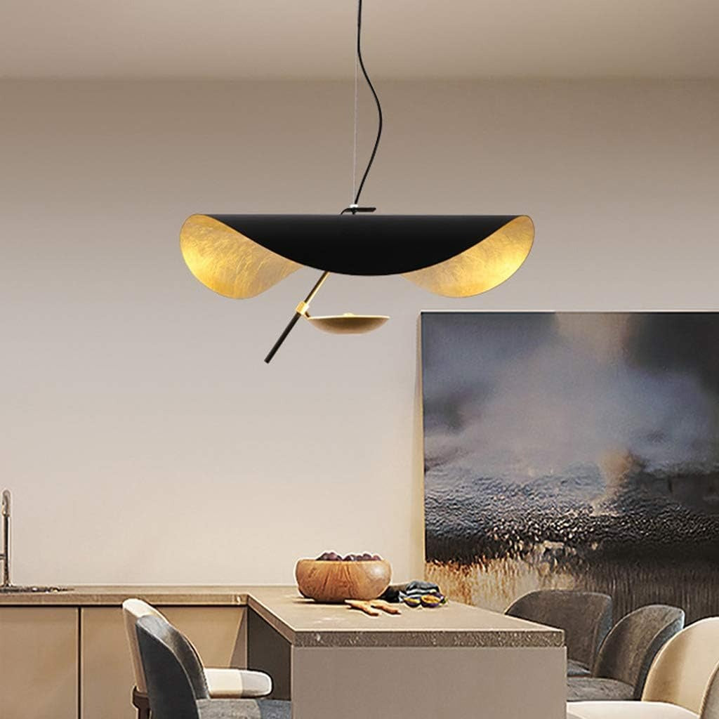HDC Black & Gold Modern Sculpted Metal Pendant Light For Living Room