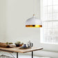 HDC CasaDome White Pendant Light with Gold Accent Ring For Living Room