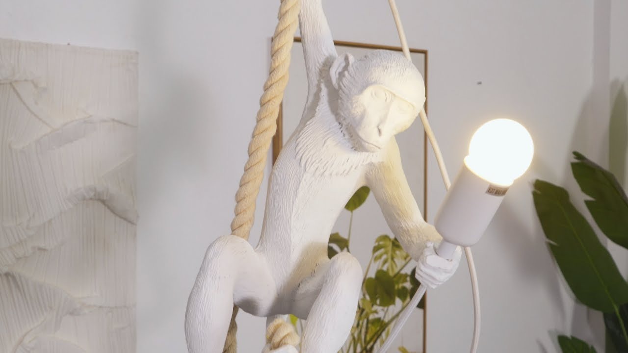 HDC Artistic Decorative Monkey Rope Pendant Light For Living Room