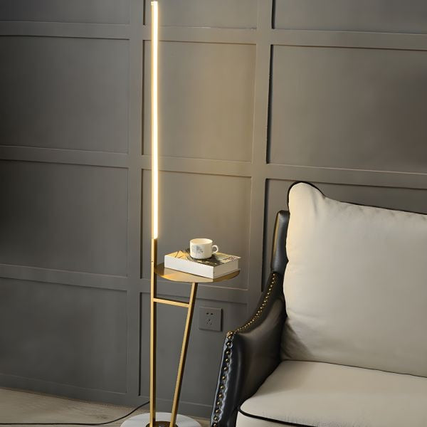 HDC  Modern LED Floor Lamp with Marble Base & Gold Iron Frame