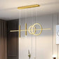 HDC 1000mm Linear Gold Rings LED Pendant Light For Living Room