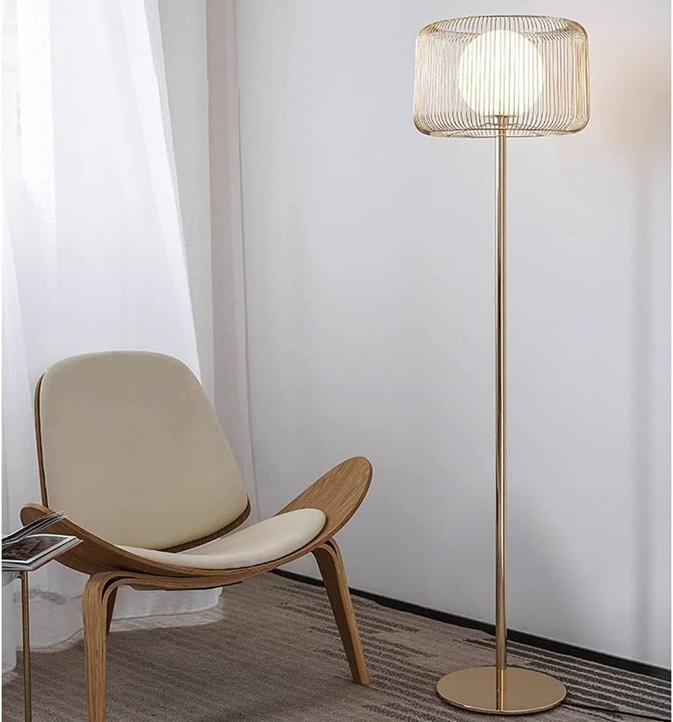 Hdc 1 Frosted Glass Gold Floor Lamp Living Room Light For Home Lighting Standing Lamp - Gold