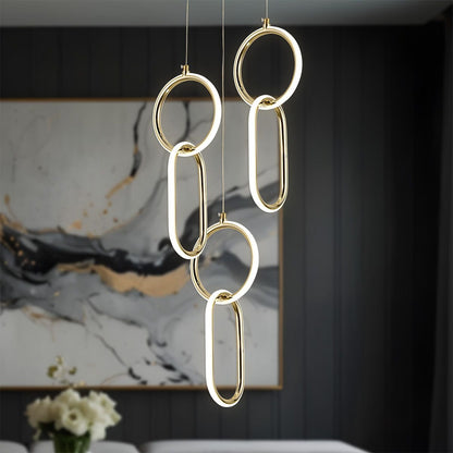 HDC Rose Gold Modern Loop Pendant Light For Living Room