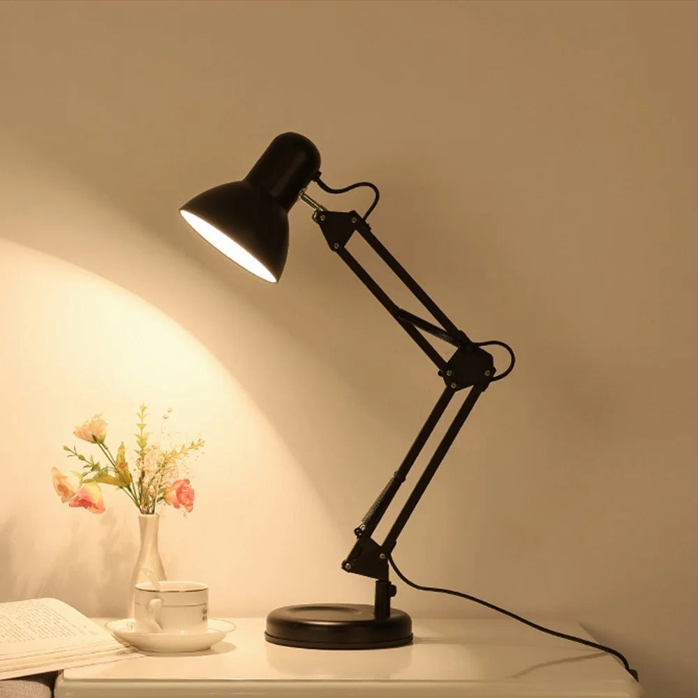 HDC Adjustable Black Iron Study & Work Desk Table Lamp
