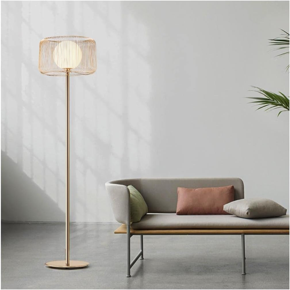 Hdc 1 Frosted Glass Gold Floor Lamp Living Room Light For Home Lighting Standing Lamp - Gold