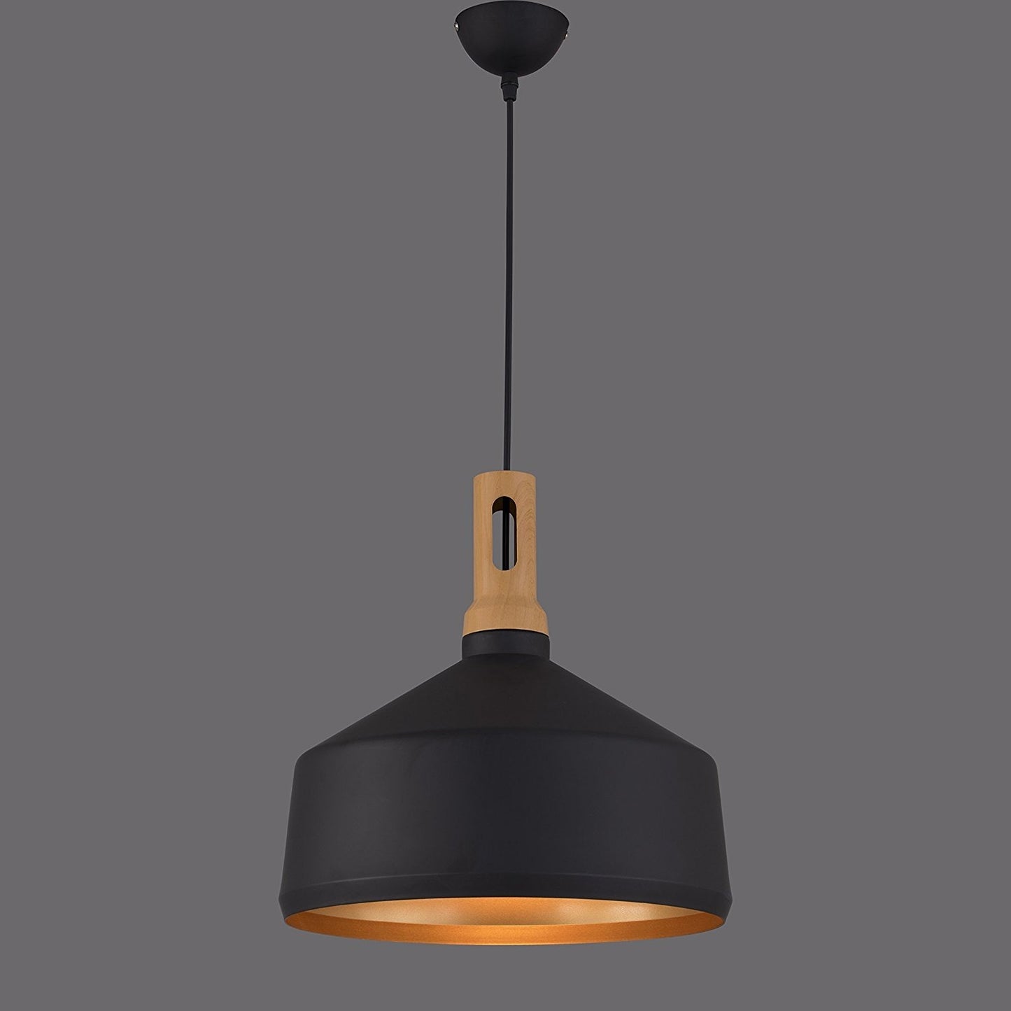 HDC UrbanForge Black & Gold Industrial Pendant Light For Living Room