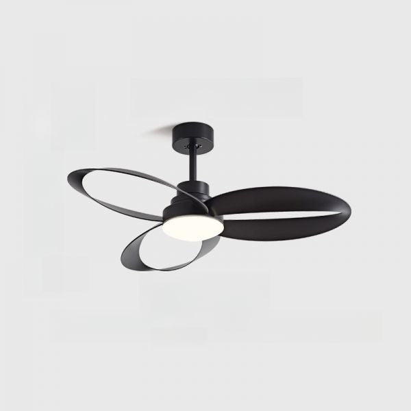 Hdc 52inch Modern 3-Blade LED Ceiling Fan Sleek Coffee Finish Fan Chandelier