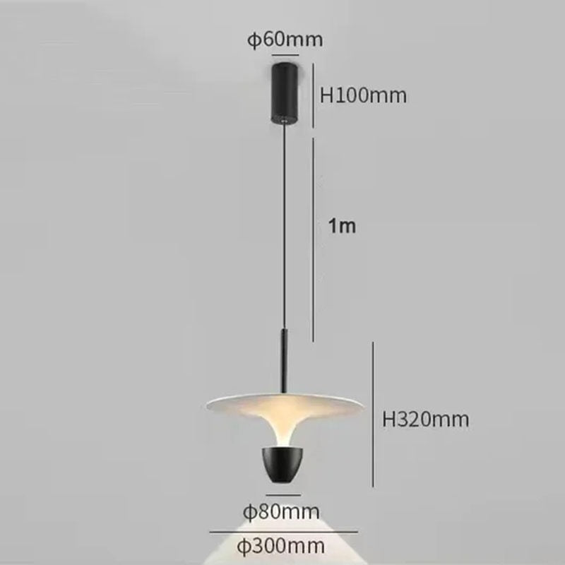 HDC Nordic minimalist flying saucer black white grey crystal pendant lamp