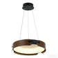 HDC NordicCraft Wood & Black LED Ring Pendant Light For Living Room