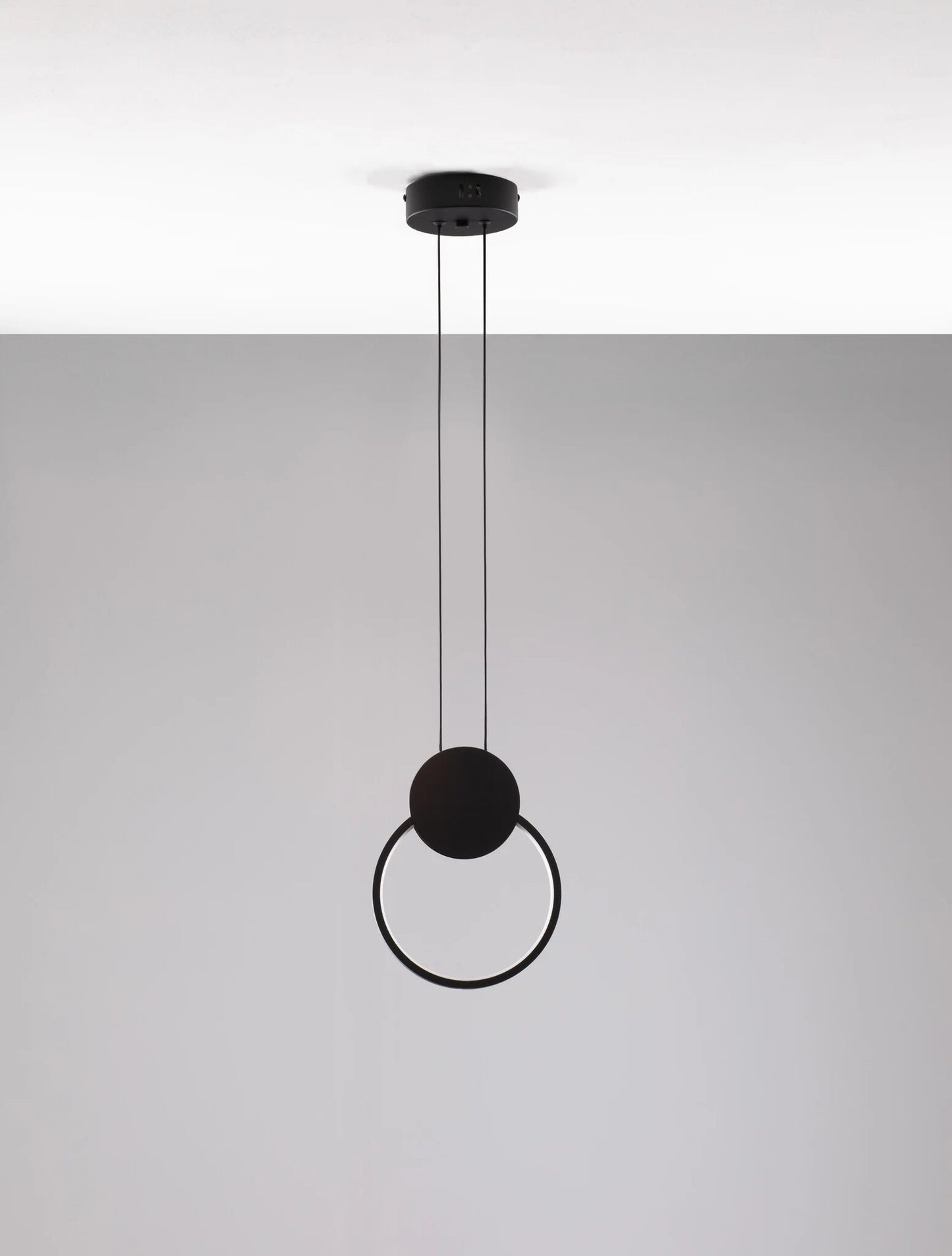 HDC Led 1 Light Modern Pendant Lighting Bedside Minimalist Aluminium - Black (Round)