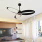 Hdc 52inch Modern 3-Blade LED Ceiling Fan Sleek Coffee Finish Fan Chandelier