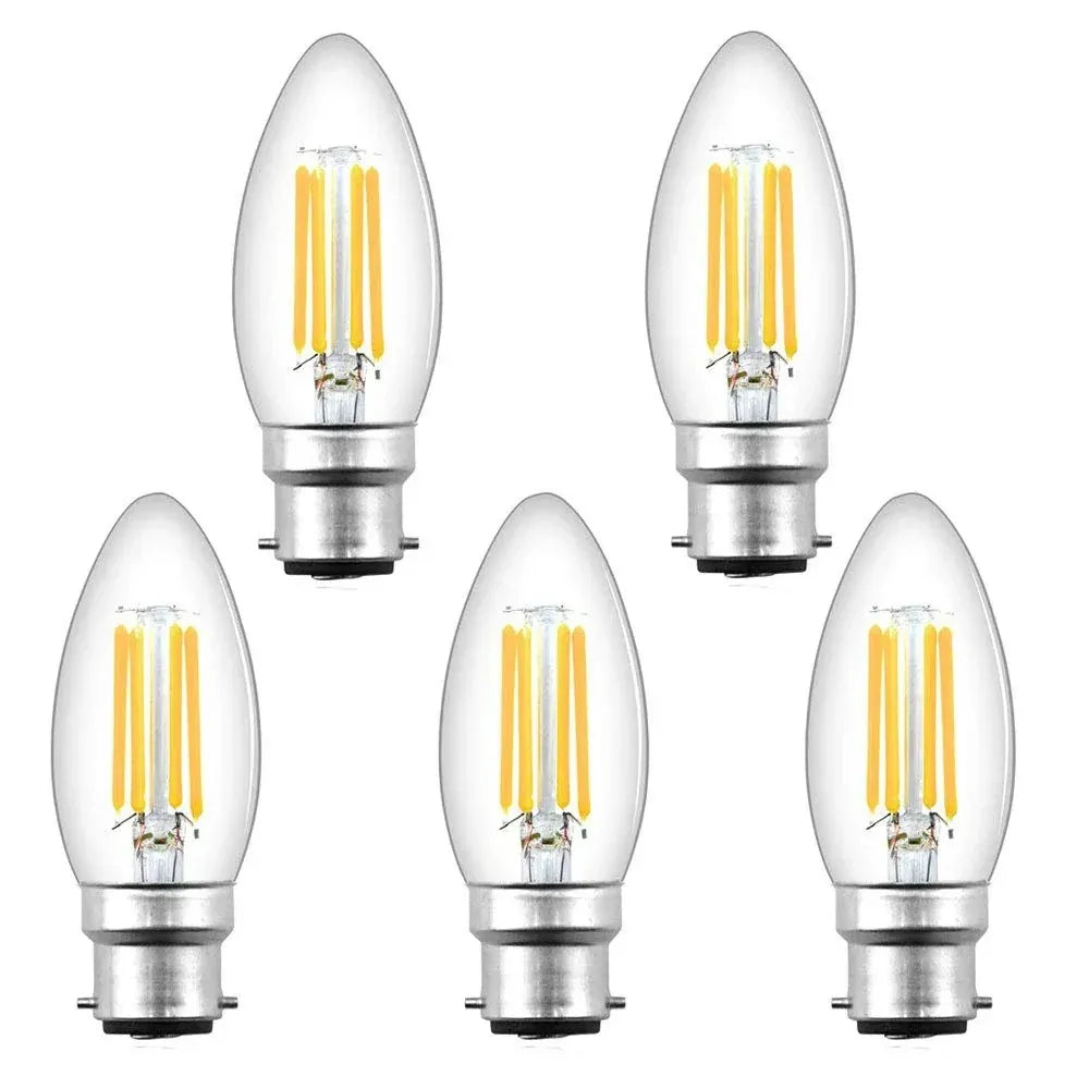 HDC 4W (B22) Warm Glow C35 LED Filament Candle Bulb – Pack of 2