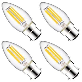 HDC 4W (B22) Warm Glow C35 LED Filament Candle Bulb – Pack of 2