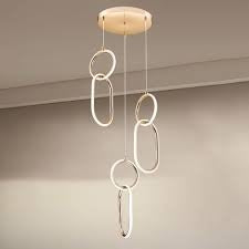 HDC Rose Gold Modern Loop Pendant Light For Living Room