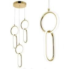 HDC Rose Gold Modern Loop Pendant Light For Living Room