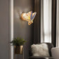 HDC Led Acrylic Multicolour Butterfly Shape Golden Metal Wall Light - Tricolor