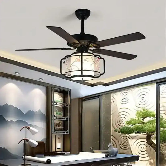 Hdc 52 Inch Retro Style Ceiling Fan Light With Remote Control Ceiling Fan Chandelier