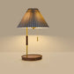 Hdc Retro Desk Lamp Pleated Frey Fabric Lamp Cover with Pull Chain - Warm White