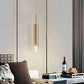 HDC Golden Slim Cylinder LED Pendant Light For Living Room