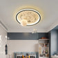 Hdc 500mm Contemporary Creative Resin Astronaut Planet Iron Acrylic LED Flush Mount Ceiling Light For Living Room