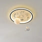 Hdc 500mm Contemporary Creative Resin Astronaut Planet Iron Acrylic LED Flush Mount Ceiling Light For Living Room